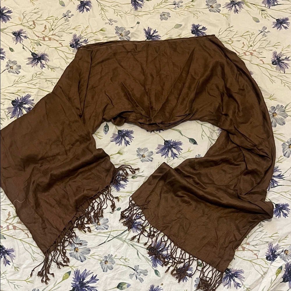 Elegant Brown Fringe Crop Top